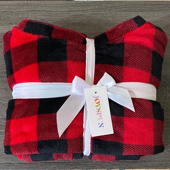 New Fuzzy Plaid Women's Pajama Set - Red and Black - Picture 6 of 7